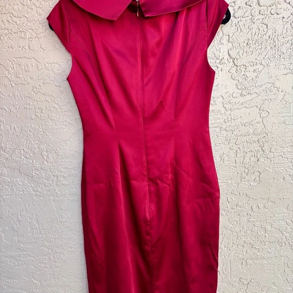 Kay Unger New York Size 4 Crimson Satin Dress - Picture 2 of 2